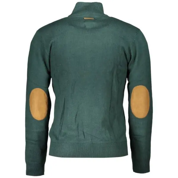 Gian Marco Venturi - Ανδρική Ζακέτα Πλεκτή με Φερμουάρ AU01528-FILIPPO-DARKFO Πράσινο AU01528-FILIPPO-DARKFO