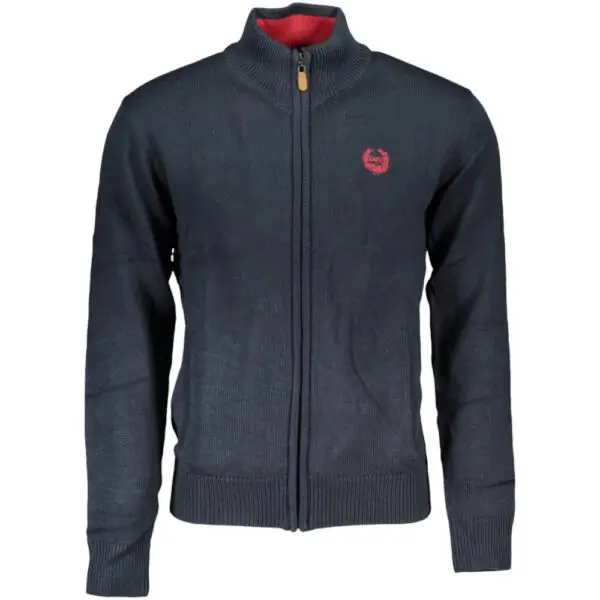 Gian Marco Venturi -  Ανδρική Ζακέτα Πλεκτή με Φερμουάρ AU01528-FILIPPO-NIGHTB Μπλε Σκούρο