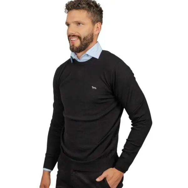 Harmont & Blaine - Ανδρικό Πουλόβερ HRM001030478-999 Μαύρο HRM001030478-999