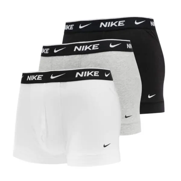 Nike - Ανδρικά Μποξεράκια Everyday Trunk Boxer 3-Pack 0000KE1008-MP1 Λευκό/Μαύρο/Γκρι