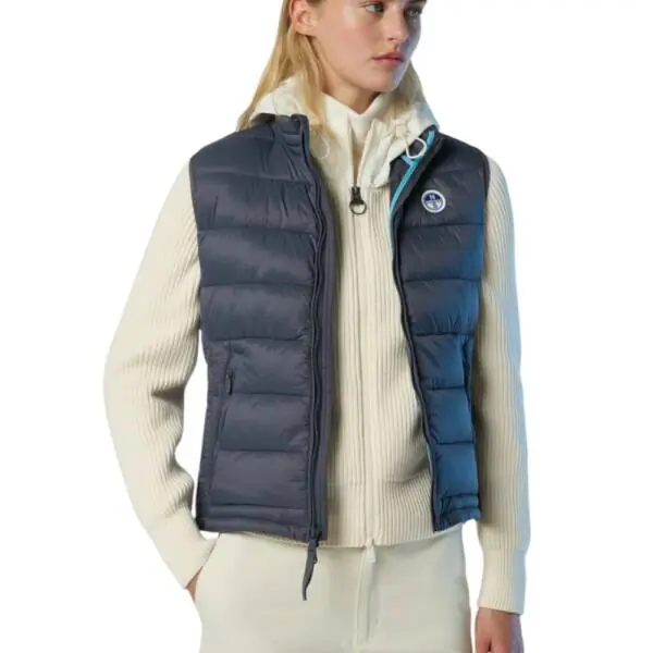 North Sails - Γυναικείο Αμάνικο Μπουφάν Galia Vest 000016-000-0888 Γκρι Σκούρο 000016-000-0888