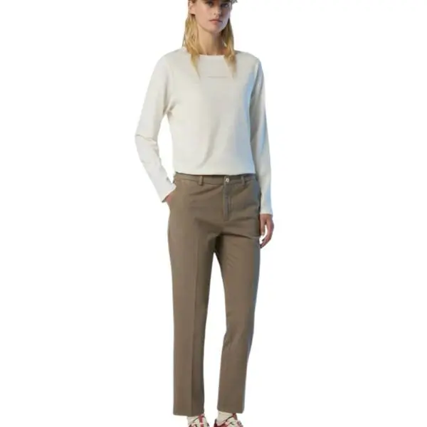 North Sails - Γυναικείο Μακρυμάνικο T-Shirt Raised logo 093566-000-012A Λευκό 093566-000-012A