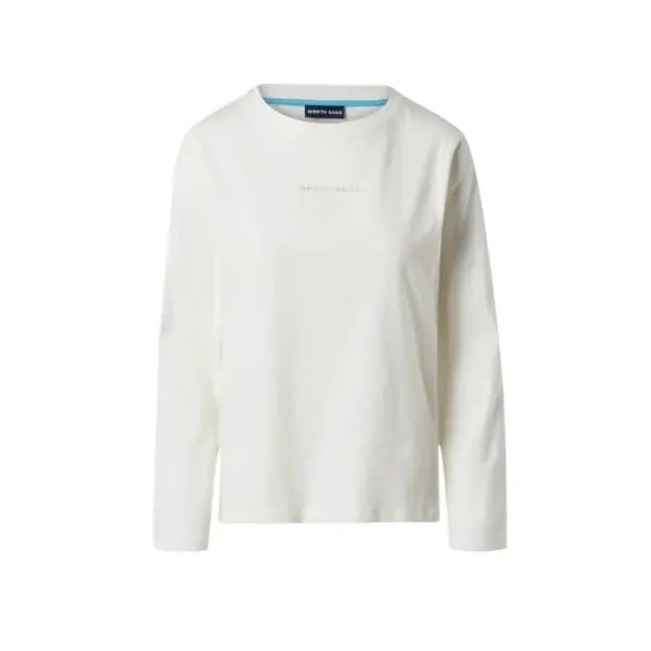 North Sails - Γυναικείο Μακρυμάνικο T-Shirt Raised logo 093566-000-012A Λευκό 093566-000-012A