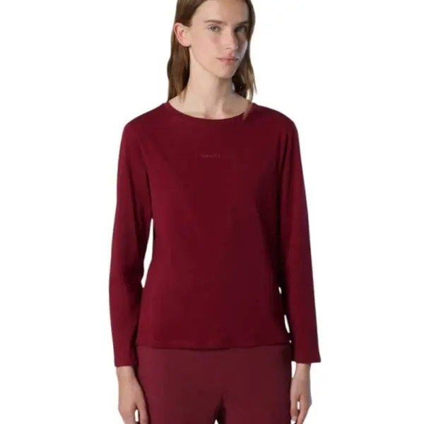 North Sails - Γυναικείο Μακρυμάνικο T-Shirt Raised logo 093566-000-0240 Μπορντό