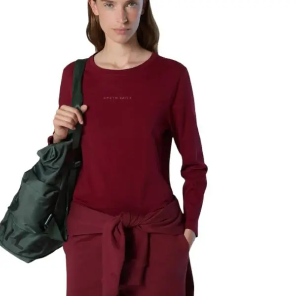 North Sails - Γυναικείο Μακρυμάνικο T-Shirt Raised logo 093566-000-0240 Μπορντό 093566-000-0240