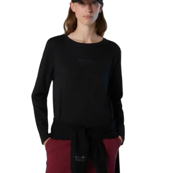 North Sails - Γυναικείο Μακρυμάνικο T-Shirt Raised logo 093566-000-0937 Μαύρο 093566-000-0937