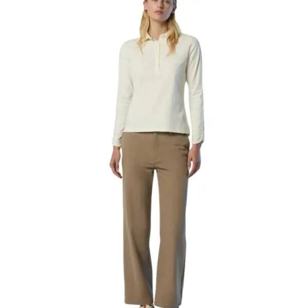 North Sails - Γυναικείο Μακρυμάνικο peachskin Polo 093583-000-012A Λευκό 093583-000-012A