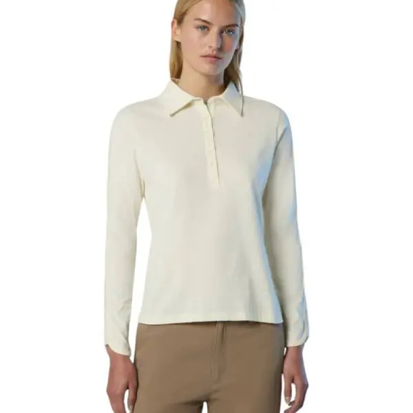 North Sails - Γυναικείο Μακρυμάνικο peachskin Polo 093583-000-012A Λευκό