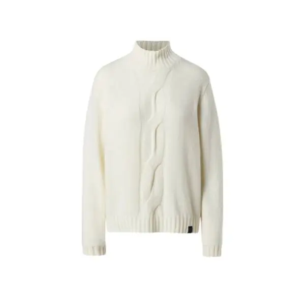 North Sails - Γυναικείο Πουλόβερ Mock-neck with maxi cable 095526-000-0105 Λευκό 095526-000-0105