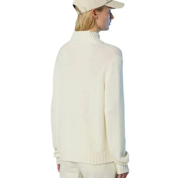 North Sails - Γυναικείο Πουλόβερ Mock-neck with maxi cable 095526-000-0105 Λευκό 095526-000-0105