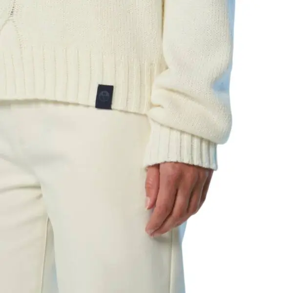 North Sails - Γυναικείο Πουλόβερ Mock-neck with maxi cable 095526-000-0105 Λευκό 095526-000-0105