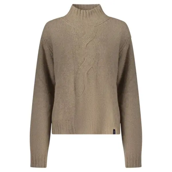 North Sails - Γυναικείο Πουλόβερ Mock-neck with maxi cable 095526-000-0335 Καφέ