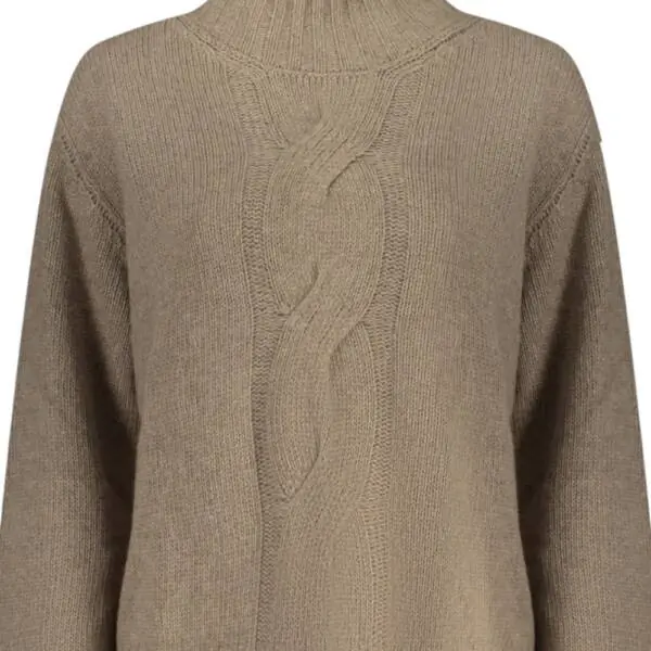 North Sails - Γυναικείο Πουλόβερ Mock-neck with maxi cable 095526-000-0335 Καφέ 095526-000-0335