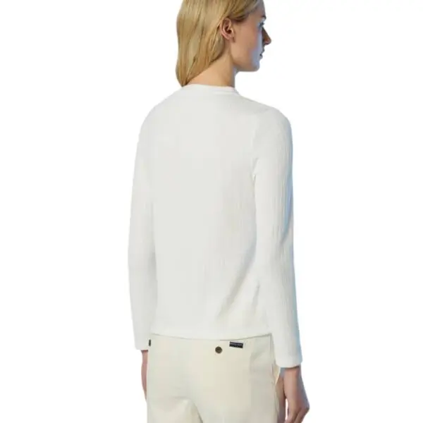 North Sails - Γυναικείο Πουλόβερ Ribbed jersey Henley top 093581-000-012A Λευκό 093581-000-012A