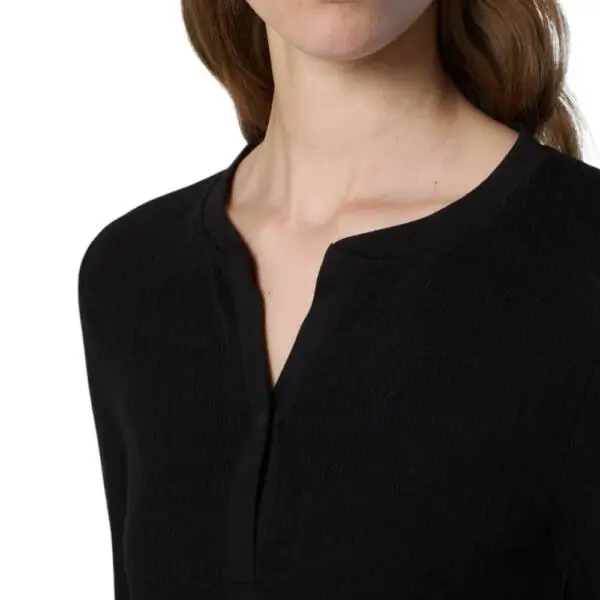 North Sails - Γυναικείο Πουλόβερ Ribbed jersey Henley top 093581-000-0937 Μαύρο 093581-000-0937