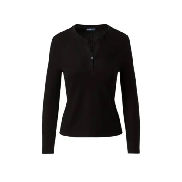 North Sails - Γυναικείο Πουλόβερ Ribbed jersey Henley top 093581-000-0937 Μαύρο 093581-000-0937