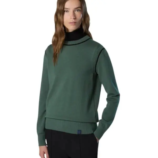 North Sails - Γυναικείο Πουλόβερ Viscose crew-neck 095516-000-0483 Πράσινο