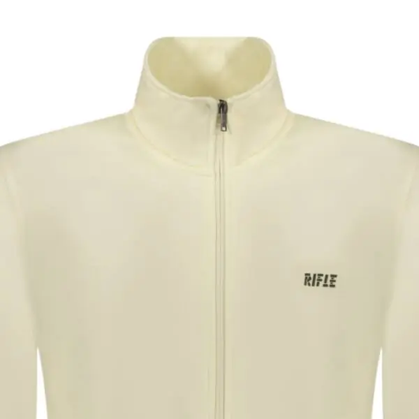 Rifle Jeans - Ανδρική Ζακέτα Φούτερ Regular Fit RFF018-OFFWHI Λευκό RFF018-OFFWHI