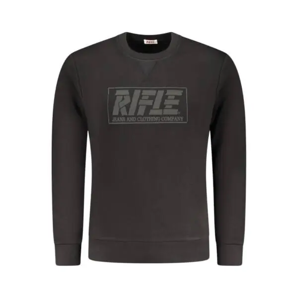 Rifle Jeans - Ανδρική Μπλούζα Φούτερ Regular Fit RFF415-NERO Μαύρο