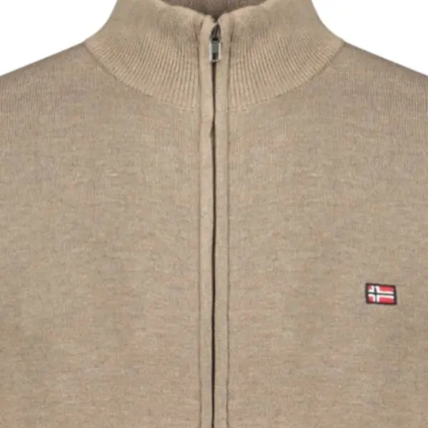 Scuola Nautica Italiana - Ανδρική Ζακέτα Πουλόβερ Με Φερμουάρ 843104-MANOCE Καφέ 843104-MANOCE