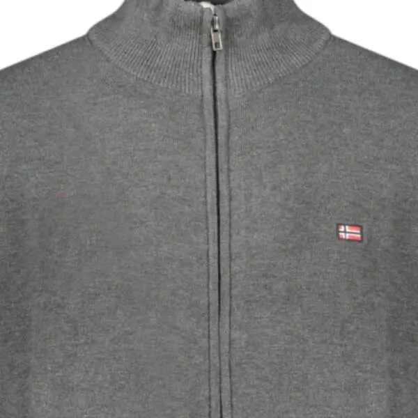 Scuola Nautica Italiana - Ανδρική Ζακέτα Πουλόβερ Με Φερμουάρ 843104-ANTRAC Γκρι Σκούρο 843104-ANTRAC