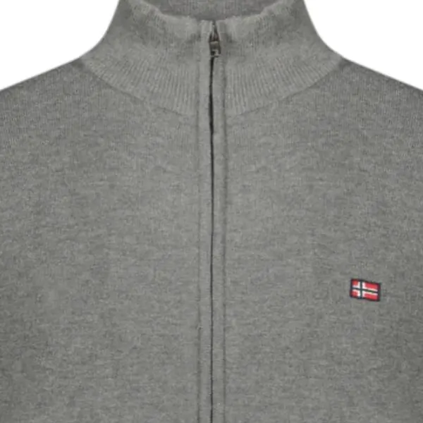 Scuola Nautica Italiana - Ανδρική Ζακέτα Πουλόβερ Με Φερμουάρ 843104-GREYME Γκρι 843104-GREYME