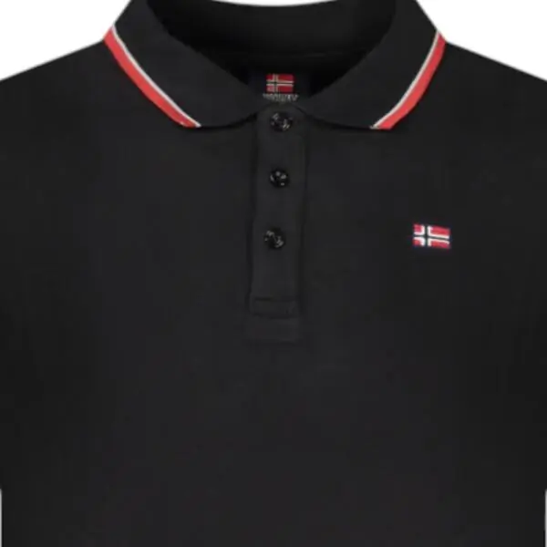 Scuola Nautica Italiana - Ανδρική Μπλούζα Μακρυμάνικη Πόλο 848871-BLACK Μαύρο 848871-BLACK