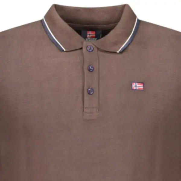 Scuola Nautica Italiana - Ανδρική Μπλούζα Μακρυμάνικη Πόλο 848871-BROWN Καφέ 848871-BROWN