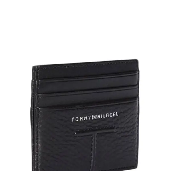 Tommy Hilfiger - Ανδρικό Δερμάτινο Πορτοφόλι Central Cc Holder AM0AM10609-BDS Μαύρο AM0AM10609-BDS