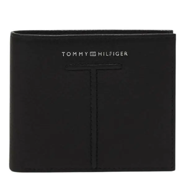 Tommy Hilfiger - Ανδρικό Δερμάτινο Πορτοφόλι Th Central Mini Cc AM0AM10610-BDS Μαύρο