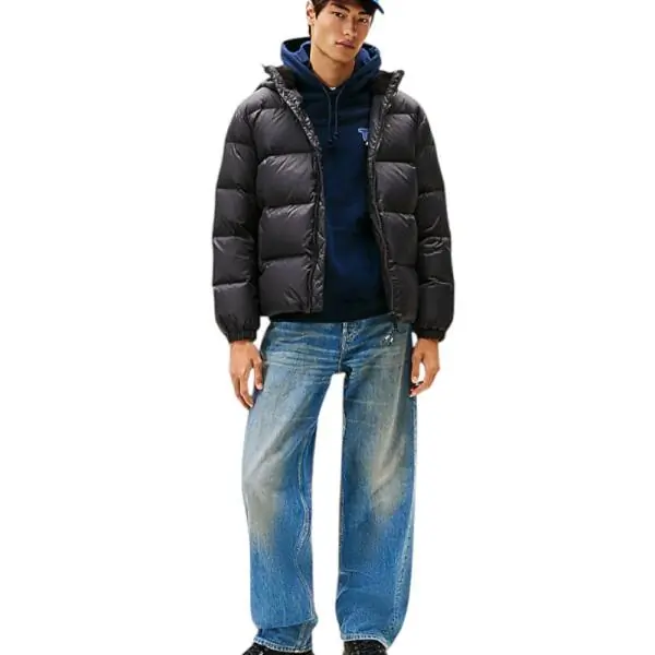 Tommy Hilfiger - Ανδρικό Αδιάβροχο Μπουφάν Th Essential Down Regular Fit DM0DM19786-BDS Μαύρο DM0DM19786-BDS