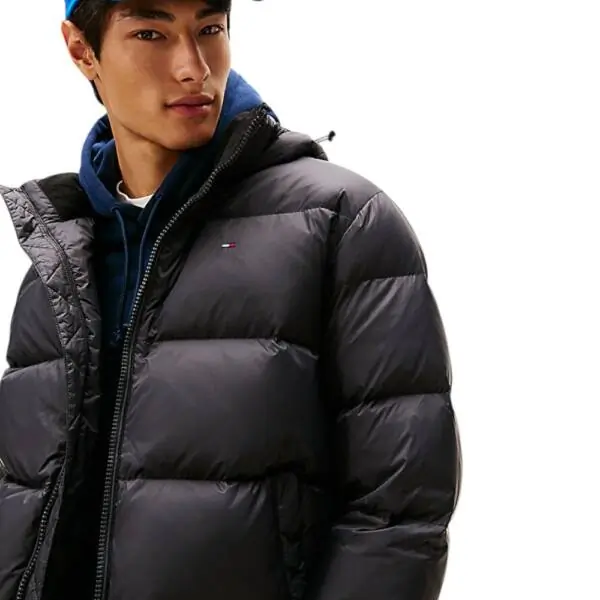 Tommy Hilfiger - Ανδρικό Αδιάβροχο Μπουφάν Th Essential Down Regular Fit DM0DM19786-BDS Μαύρο DM0DM19786-BDS