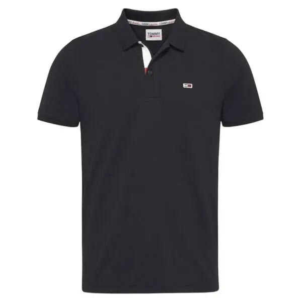 Tommy Hilfiger - Ανδρικό Κοντομάνικο Polo Placket Slim Fit DM0DM15370-BDS Μαύρο DM0DM15370-BDS