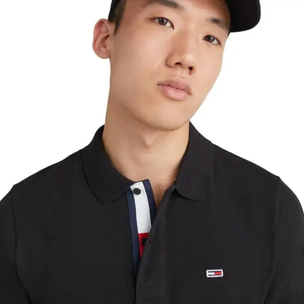 Tommy Hilfiger - Ανδρικό Κοντομάνικο Polo Placket Slim Fit DM0DM15370-BDS Μαύρο DM0DM15370-BDS