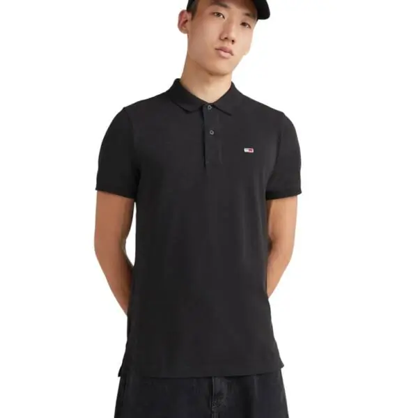 Tommy Hilfiger - Ανδρικό Κοντομάνικο Polo Placket Slim Fit DM0DM15370-BDS Μαύρο