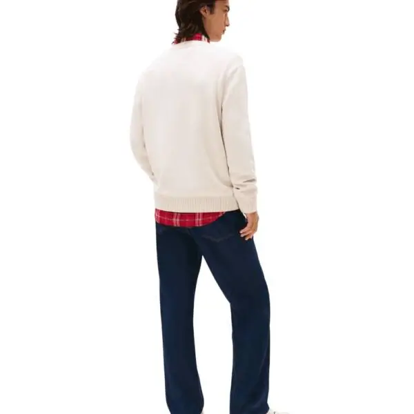 Tommy Hilfiger - Ανδρικό Πουλόβερ Melange Flag Regular Fit DM0DM22105-AFN Μπεζ DM0DM22105-AFN