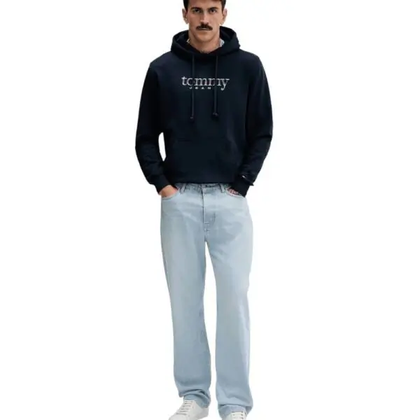 Tommy Hilfiger - Ανδρικό Φούτερ με Κουκούλα Terry DM0DM22642-C1G Μπλε Σκούρο DM0DM22642-C1G