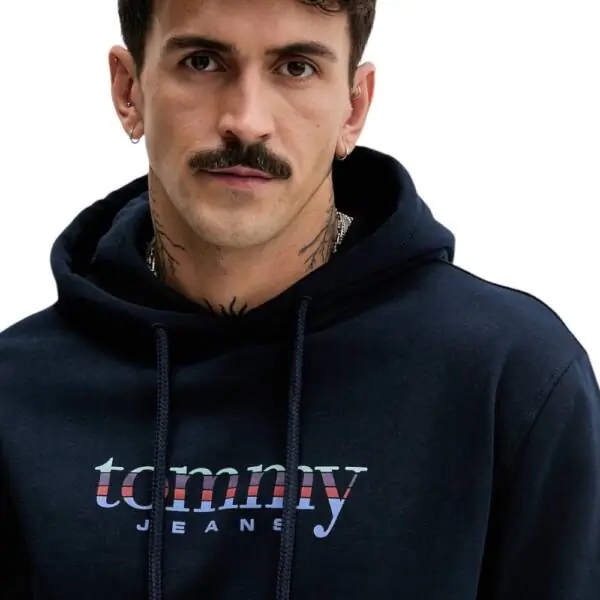 Tommy Hilfiger - Ανδρικό Φούτερ με Κουκούλα Terry DM0DM22642-C1G Μπλε Σκούρο DM0DM22642-C1G