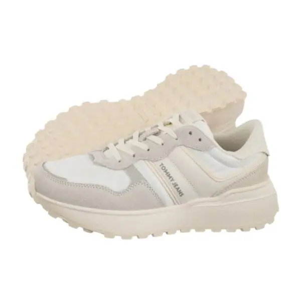 Tommy Hilfiger - Γυναικεία Sneakers Tjw Cleated Runner Suede Mix EN0EN02921-P06 Εκρού EN0EN02921-P06