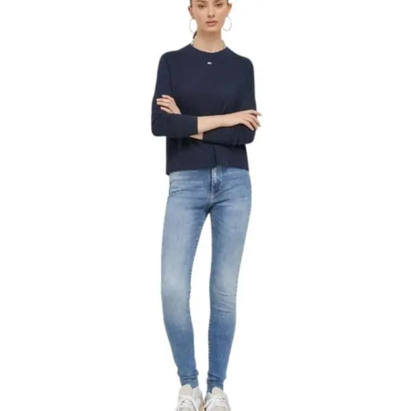 Tommy Hilfiger - Γυναικείο Jean Th Sylvia Ψηλόμεσο Skinny Fit DW0DW16691-1A5 Γαλάζιο DW0DW16691-1A5
