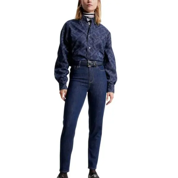 Tommy Hilfiger - Γυναικείο Jean Th Tapered Ψηλόμεσο Regular Fit WW0WW40287-1AP Μπλε Σκούρο WW0WW40287-1AP