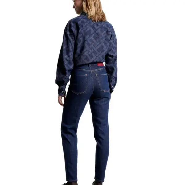 Tommy Hilfiger - Γυναικείο Jean Th Tapered Ψηλόμεσο Regular Fit WW0WW40287-1AP Μπλε Σκούρο WW0WW40287-1AP