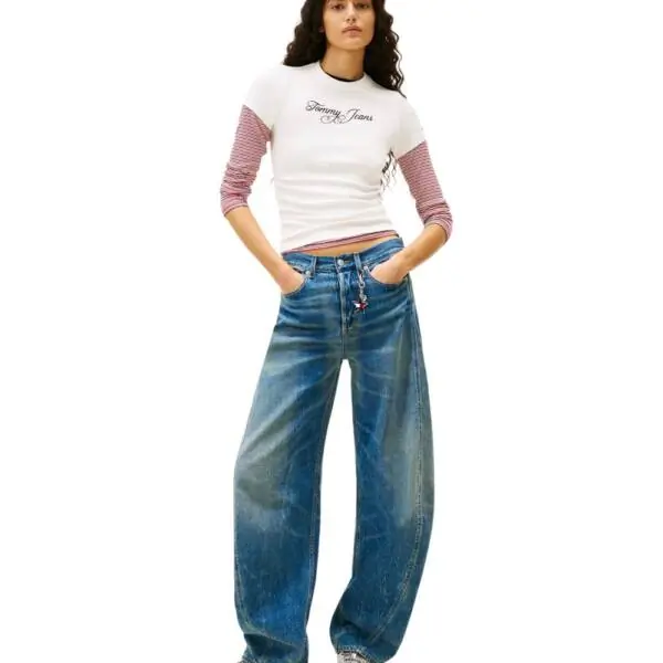 Tommy Hilfiger - Γυναικείο T-shirt Essential Slim Fit DW0DW21838-YBL Εκρού DW0DW21838-YBL