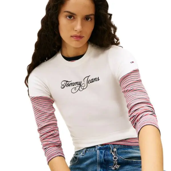 Tommy Hilfiger - Γυναικείο T-shirt Essential Slim Fit DW0DW21838-YBL Εκρού DW0DW21838-YBL