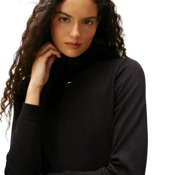 Tommy Hilfiger - Γυναικείο Πουλόβερ Ζιβάγκο Tjw Essential TRTLNK Slim Fit DW0DW21672-BDS Μαύρο DW0DW21672-BDS