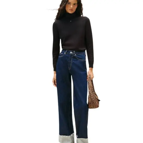 Tommy Hilfiger - Γυναικείο Πουλόβερ Ζιβάγκο Tjw Essential TRTLNK Slim Fit DW0DW21672-BDS Μαύρο DW0DW21672-BDS