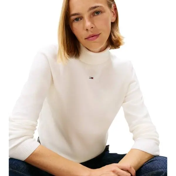 Tommy Hilfiger - Γυναικείο Πουλόβερ Ζιβάγκο Tjw Essential TRTLNK Slim Fit DW0DW21672-YBH Εκρού DW0DW21672-YBH