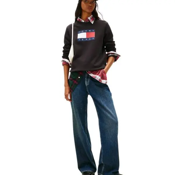 Tommy Hilfiger - Γυναικείο Φούτερ Tonal Flag Sweatshirt Regular Fit DW0DW22564-BDS Μαύρο DW0DW22564-BDS