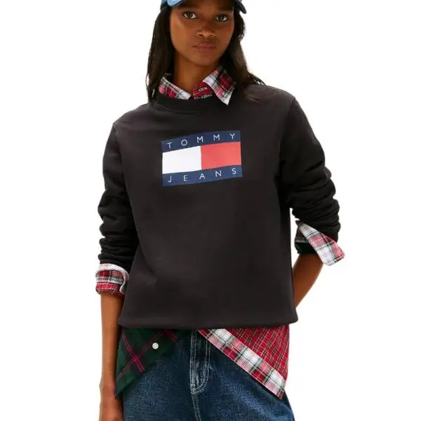 Tommy Hilfiger - Γυναικείο Φούτερ Tonal Flag Sweatshirt Regular Fit DW0DW22564-BDS Μαύρο