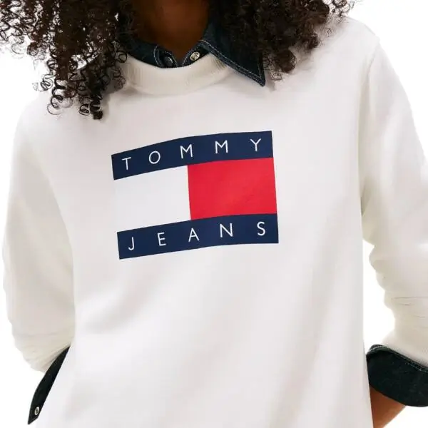 Tommy Hilfiger - Γυναικείο Φούτερ Tonal Flag Sweatshirt Regular Fit DW0DW22564-YBL Εκρού DW0DW22564-YBL